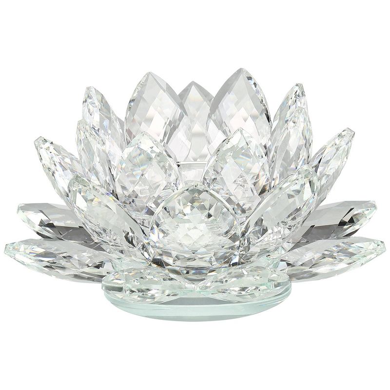 Dahlia Studios Clear Crystal 8 3/4" Wide Lotus Candle Holder, 5 of 6