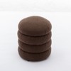 VisioGear Round Ottoman, Soft Velvet Round Ottoman Footrest Stool for Living Room, Brown, 16.93"*16.93"*18.5" - 2 of 4
