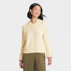 Women's Cozy Knit Boxy Pullover Sweater - A New Day™ - 1 of 3