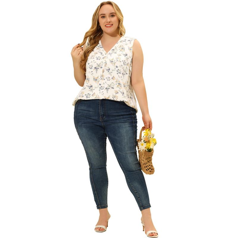 Agnes Orinda Women's Plus Size Spring Outfits Casual Floral Sleeveless Tank Tops, 3 of 6