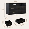 GustoWave Bedroom Dresser with 5 Drawers & LED Lights, 47 in Wide Chest of Drawers, Freestanding Storage Organizer with Gold Legs - 3 of 4