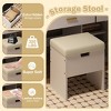 AENKYO 47.2" Makeup Vanity Desk with 3 Color Adjustable LED Mirror - Dressing Table with Storage Stool, 3 Drawers & 2 Cabinets for Bedroom, White - 4 of 4