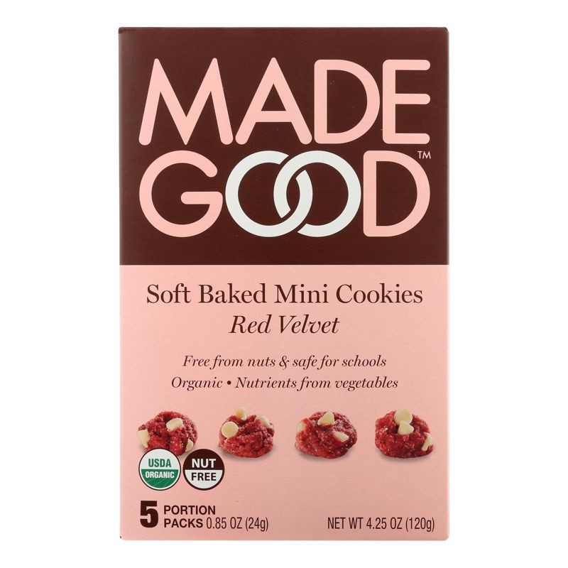 MadeGood Red Velvet Soft Baked Mini Cookies - Case of 6/4.25 oz, 2 of 6