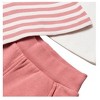 Stellou & Friends Cotton Pink and White 3 Piece Clothing Set for Newborns, and Babies - 3-9 Months - 3 of 4