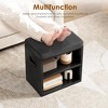 SEVOBAL Small Shoe Bench Entrywaywith Cushion Shoe Benches with Storage Seating Seat Entryway Shoe Rack Entryway Show Racks, Black, 15.35"*11.4"*16" - 2 of 4
