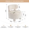 Sapphtopaz Round Accent Chair with Curved Backrest Thick Cushion Reading Chair with Solid Wood Legs Armless Side Chair for Living Room, Bedroom - 2 of 4