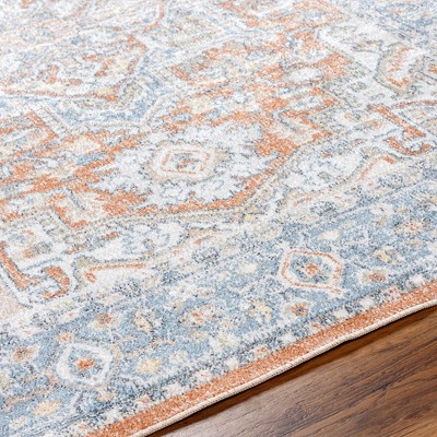 Elkhorn Blue and Burnt Orange Washable Synthetic Fur Area Rug 2'3" x 3'9"