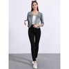 INSPIRE CHIC Women's Collarless Pockets 3/4 Sleeve Denim Jackets - 4 of 4