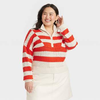 Women's Quarter Zip Mock Turtleneck Pullover Sweater - A New Day™