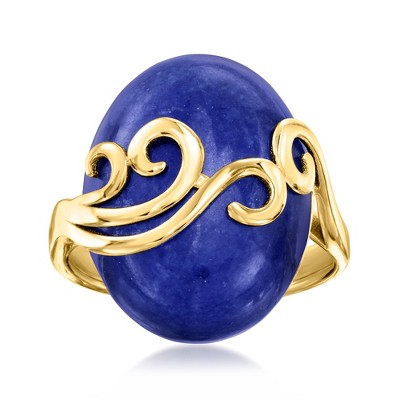Ross-Simons Lapis Swirl Ring in 18kt Gold Over Sterling