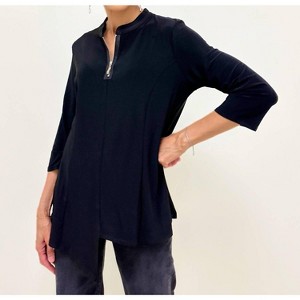 Women's Half Zip Front Tunic - Focus Fashion - 1 of 3