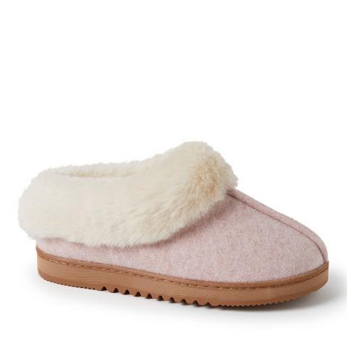 Dearfoams Women s Chloe Soft Knit Clog Slippers Pale Mauve Size