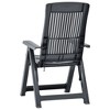 vidaXL Patio Reclining Chairs Set of 2 - Durable Plastic Construction, Space-Saving Design, Adjustable Backrest - Anthracite - 4 of 4