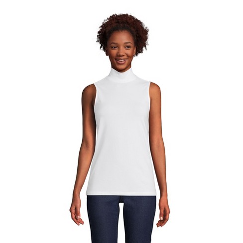 Lands' End Women's Lightweight Jersey Sleeveless Mock - X-small - White :  Target