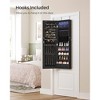 SONGMICS 6 LEDs Mirror Jewelry Cabinet 42.5-Inch Tall Lockable Wall or Door Mounted Jewelry Armoire Organizer with Mirror - 3 of 4