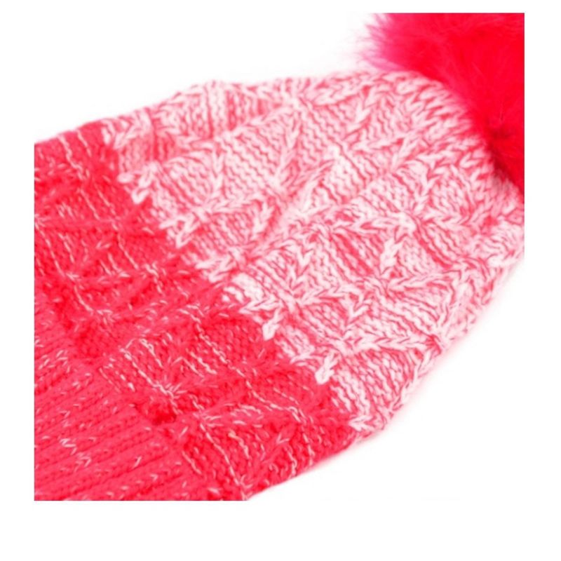 Women's Split-Toned Pom Pom Knit Winter Hat, 3 of 5