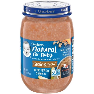 Gerber 3rd Food Glass Pear Peach Oatmeal Baby Meals - 6oz
