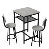 PAGED Fashion Bar Stools Set of 2 with Bar Table, Counter Height Bar Chairs with Backrest & Footrest for Home Pub - 2 of 4