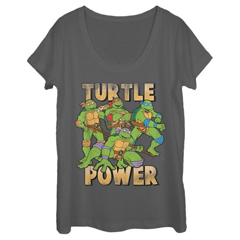 Women's Teenage Mutant Ninja Turtles Distressed Turtle Power Scoop Neck ...