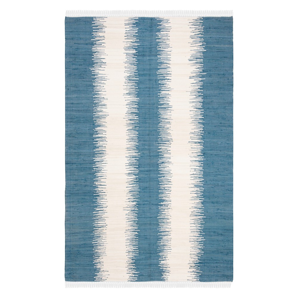 3'x5' Stripe Woven Accent Rug Dark Blue - Safavieh