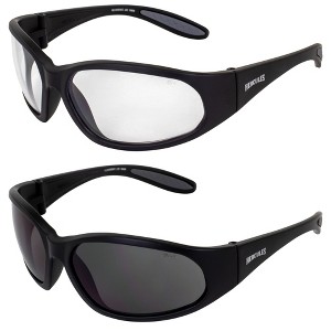 2 Pairs of Global Vision Eyewear Hercules Jr Safety Motorcycle Glasses with Clear, Smoke Lenses - 1 of 4