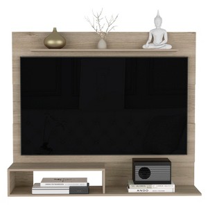 Vynxaria Floating Entertainment Center, Light Pine Finish, TV Space for Up to 55" - 1 of 4