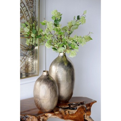 NicBex Aluminum Oval Shape Vase, Flower Vase for Home, Living Room, Dining Table, Office Decor, Bedroom, Table & Kitchen Shelf