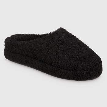 Isotoner Women's Recycled Microsuede Slippers - Black 7-8 : Target