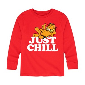 Boys' - Garfield - Just Chill Long Sleeve Graphic T-Shirt - 1 of 4