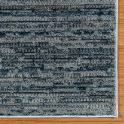 Blue and Gray Tufted Rectangular Synthetic Area Rug