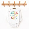 The Juniper Shop Mini Smiley Smile and Be Kind Aria Long Sleeve Bodysuit - 18M - White - 2 of 4