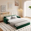 GDFStudio Sheila Convertible 66" Velvet Queen Size Sofa Bed with Side Pocket - 2 of 4