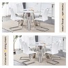 Maggift Dining Sets of 5, Table Chairs Set with White High-Gloss Tabletop and 4 Chairs for Dining Room or Kitchen, White, 15"*16"*37.4" - 3 of 4