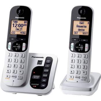 Panasonic DECT 6.0 Plus Cordless Phone System (KX-TGC222S) with Answering Machine - Silver