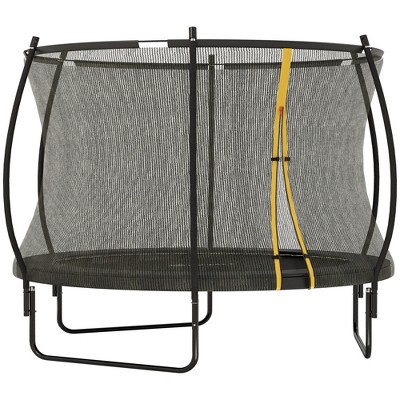 Soozier Outdoor Trampoline with Net Enclosure, Curved Poles and Safety Spring Cover, ASTM Approved