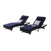 Outdoor Recliners Chairs Set of 2,Rattan Adjustable Recliners With Water Resistant Cushion,Reclining Lounge Chair For Poolside-Cuddlewood - 3 of 4