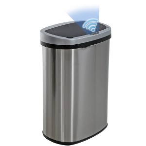 FDW Kitchen Trash Can with Lid, 13 Gallon Automatic Garbage Can for Bathroom Bedroom Home Office 50 Liter Touch Free Stainless Steel Waste Bin - 1 of 4