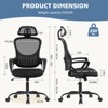 Gulches High-Back Mesh Rolling Task Chair - Adjustable Headrest/Lumbar Support, 360° Wheels, 250lbs Capacity - 4 of 4