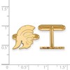 Black Bow Jewelry 14k Yellow Gold Plated Sterling Silver USC Trojans NCAA Cuff Links - 2 of 3