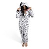 Joyfy Adults Dalmatian Pajama Costume, Plush Hooded Unisex Jumpsuit with Tail & Ears, Dog Role Play Outfit for Halloween & Parties - 2 of 4