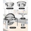 6QT Roll Top Chafing Dish Buffet Set, Food-Grade Stainless Steel Commercial Chafer for Catering, Parties, and Weddings, Round - 4 of 4