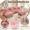 MOONMISS Pelletized velvet U Shape Cloud Couch with 2 Ottomans,3 Seater Comfy Sofa with Bolster Armrest Pillows,sofa for Living Room - 4 of 4