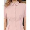 INSPIRE CHIC Women's Button Down Short Sleeve 2026 Summer Pleated Front Turn Down Collar Shirt - 4 of 4