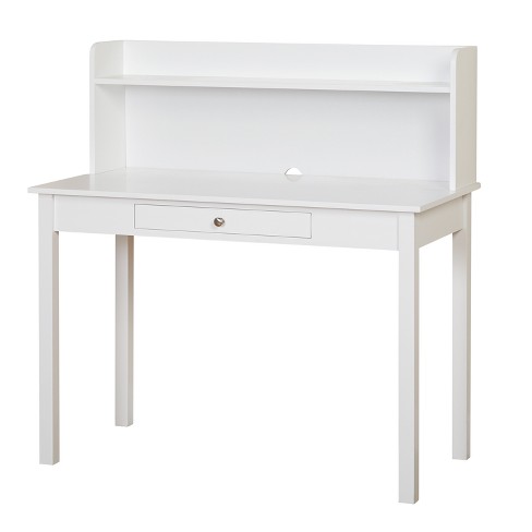 Foster Desk With Hutch White, Narrow White Desk With Storage