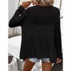 Womens Lightweight Crochet Cardigan Sweater Rib Knit Open Front Mesh Cardigan Sweater Coats - 2 of 4