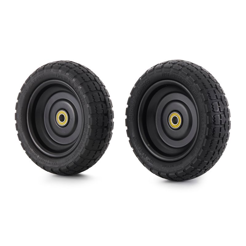 Gorilla Carts 10 Inch No Flat Replacement Wheel, Pneumatic Flat Free Cart Tires for Utility Garden Cart, Wheelbarrow, Dolly, and Wagon (2 Pack), 2 of 7