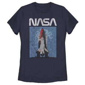 Women's NASA Logo Shuttle Rocket Ship Poster Style T-Shirt - 1 of 4