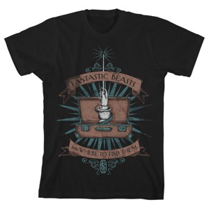 Fantastic Beasts Wizard Hand in Suitcase Black T-shirt Toddler Boy to Youth Boy - 1 of 3
