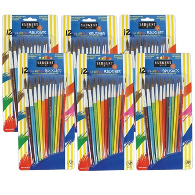 Charles Leonard Creative Arts™ Plastic Artist Brushes, Assorted Colors, 144 Per Tub