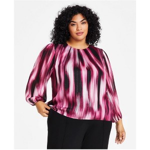 Calvin Klein Womens Printed Stripe Tunic Blouse - 1 of 1